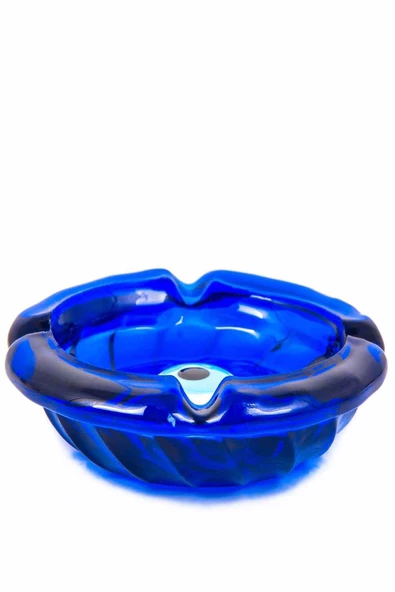 2 Adet Yuvarlak Dekoratif Cam Nazar Boncuklu Kül Tabağı - Küllük 11x11 cm - 3