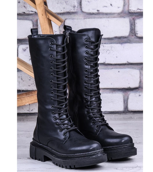 Ghattix Şanzeli Kaymaz Taban Postal Kışlık Kadın Düz Bot - 8