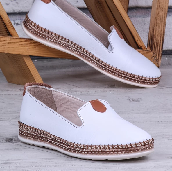 Ghattix Feraz Hakiki Deri Babet Kadın Ayakkabı - 5