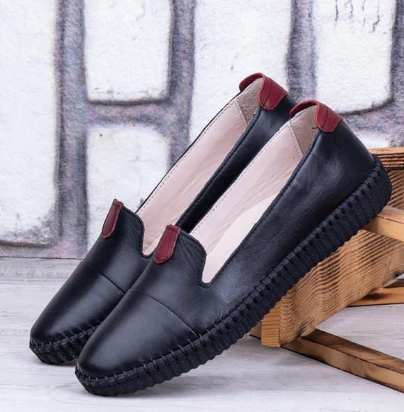 Ghattix Feraz Hakiki Deri Babet Kadın Ayakkabı - 9