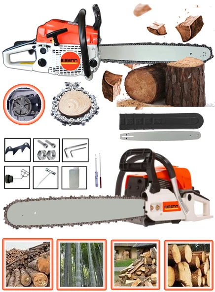 Eisenn Germany Prosaw MS-9800 Series 16 Hp Benzinli Zincirli Testere Ağaç Motoru Magnezyum Karter  Hızar Bıçkı