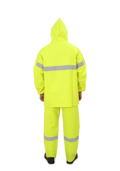 Yüksek Görünümlü Reflektörlü Dikişsiz Fermuarlı Yağmurluk Alt Üst Takım Pvc Su Geçirmez - 5