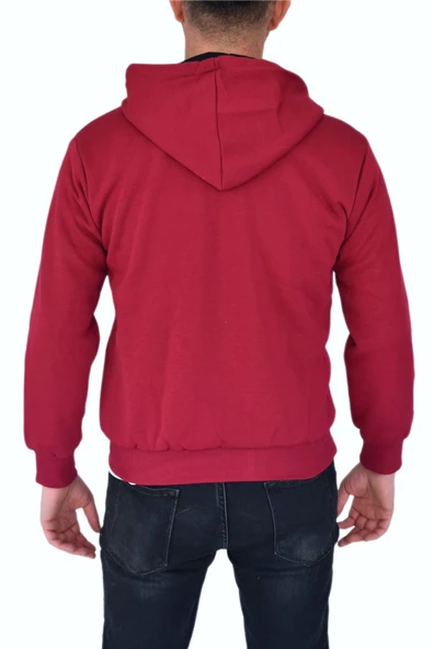 Erkek Bordo Kapüşonlu Sweat KLM001 - Resim 6