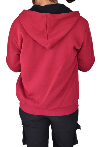 Kadın Bordo Kapüşonlu Sweat KLM001 BGL-ST02290 - Resim 7