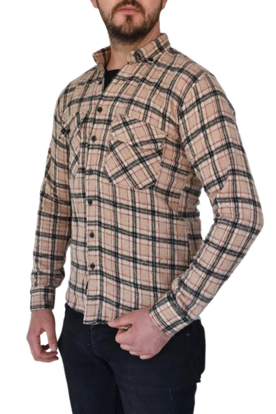 Erkek Kışlık Oduncu Silim Fit Çift Cepli Kapaklı Gömlek BGL-ST02262 - Resim 6