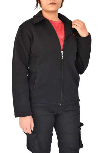 Kadın Siyah Fermuarlı Hırka BGL-ST02291 - Resim 4