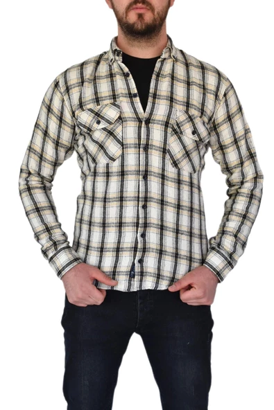 Erkek Kışlık Oduncu Silim Fit Çift Cepli Kapaklı Gömlek BGL-ST02262 - Resim 9