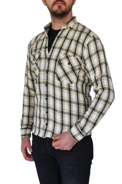 Erkek Kışlık Oduncu Silim Fit Çift Cepli Kapaklı Gömlek BGL-ST02262 - Resim 10