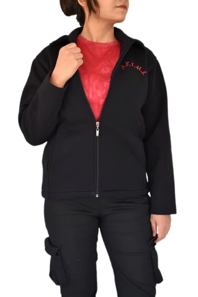 Kadın Siyah Fermuarlı Hırka BGL-ST02291 ürün görseli