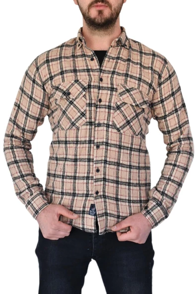 Erkek Kışlık Oduncu Silim Fit Çift Cepli Kapaklı Gömlek BGL-ST02262 - Resim 4