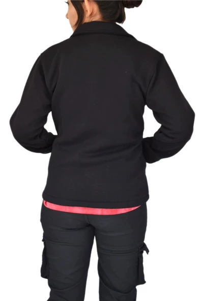 Kadın Siyah Fermuarlı Hırka BGL-ST02291 - Resim 7