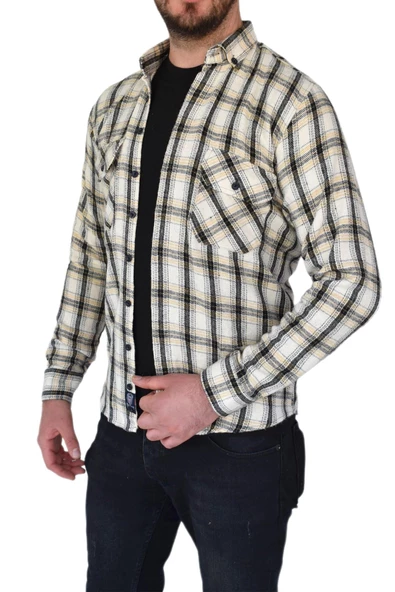 Erkek Kışlık Oduncu Silim Fit Çift Cepli Kapaklı Gömlek BGL-ST02262 - Resim 5