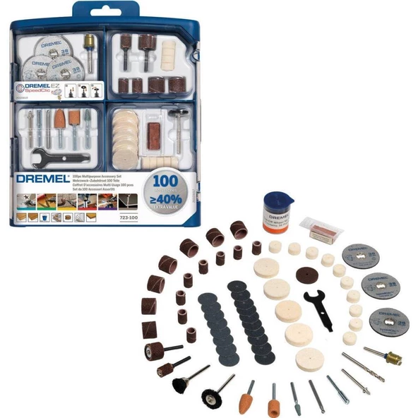 Dremel 100 Parça Çok Amaçlı Aksesuar Seti S723 2615S723JA - 2