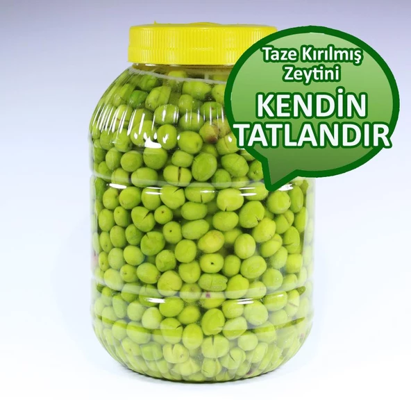 Kendin Tatlandır Ham Kırılmış Yeşil Gemlik Zeytini 3,5 kg