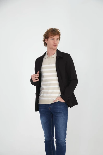 CEKMON Erkek Regular Fit Düğmeli Dokuma Blazer Rahat Spor Ceket - 8