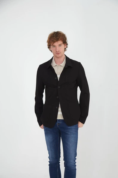 CEKMON Erkek Regular Fit Düğmeli Dokuma Blazer Rahat Spor Ceket - 11