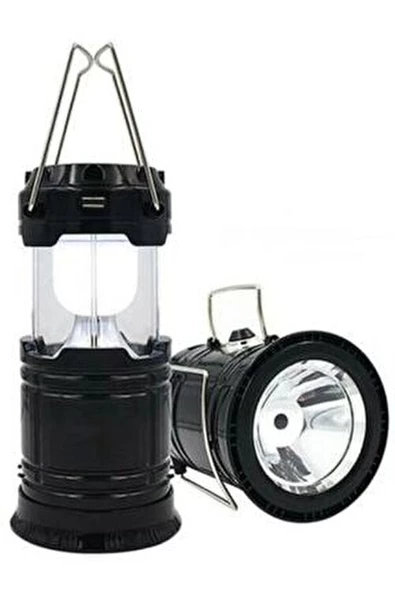 Solar Şarjlı Güneş Enerjili Fan Kamp Feneri Güneş Paneli Kamp Şarjlı Işıldak Usb Şarj - 4