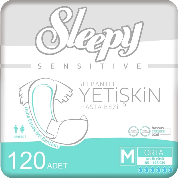 4'lü Sleepy Medium Yetişkin Hasta Bezi 30x4 Adet (120 Adet)