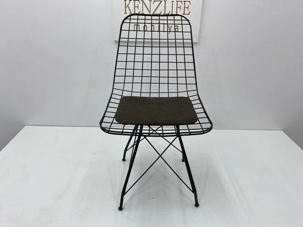 Knsz kafes tel sandalyesi 1 li mazlum syhkahve penye kumaş ofis cafe bahçe mutfak ürün görseli 1