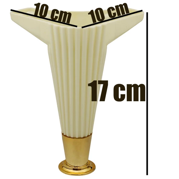 Mobilya Kanepe Puf Koltuk Baza Ayakları Tv Ünitesi Konsol Konsol Ayağı Komodin Krem 17 Cm 4 Adet - 6