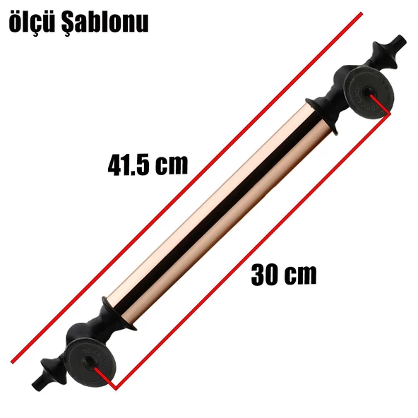 Osmanlı Sürgülü Kapı Çekme Kolu Tutma Kulpu Kulbu Çelik Dış Kapı Tutamağı Kol Bakır Siyah 30 Cm - Resim 3