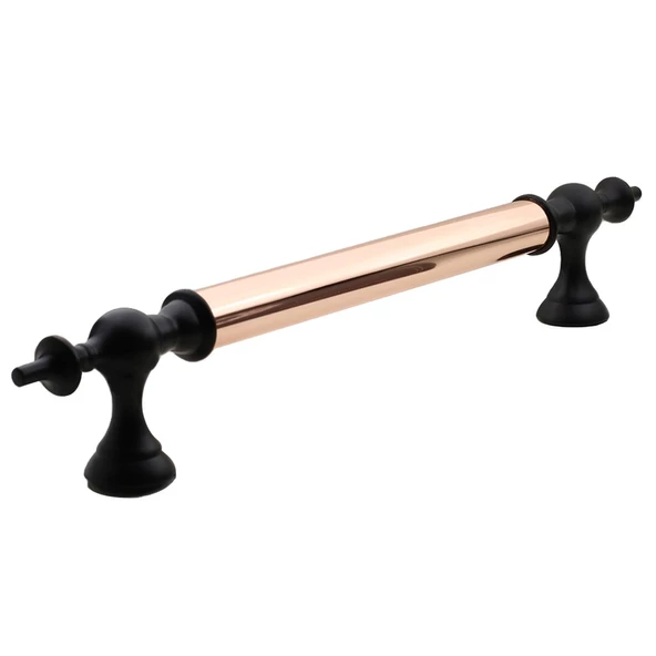 Osmanlı Sürgülü Kapı Çekme Kolu Tutma Kulpu Kulbu Çelik Dış Kapı Tutamağı Kol Bakır Siyah 30 Cm - Resim 6