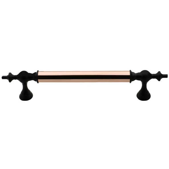 Osmanlı Sürgülü Kapı Çekme Kolu Tutma Kulpu Kulbu Çelik Dış Kapı Tutamağı Kol Bakır Siyah 30 Cm - Resim 5