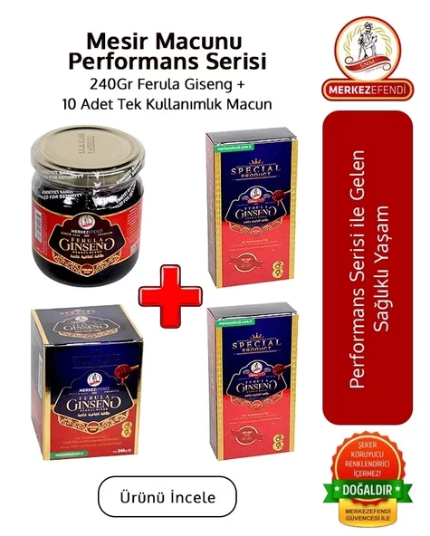 Mesir Macunu Performans Serisi 240 Gr Ferula ve 10 Adet Tek Kullanımlık Macun