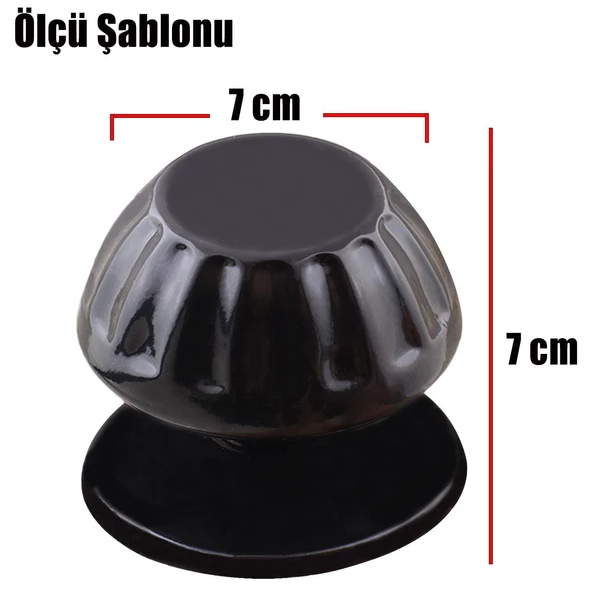 Papatya Kapı Tokmağı Kapı Topuzu Babası Kolu Siyah Metal Tokmak (10 ADET) - Resim 4