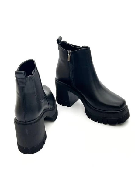 Potinonline K040 Kadın Platform Topuk Kalın Taban Bot&Bootie - 4