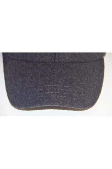 Kışlık Kaşe Kep Beyzbol Şapka Kaşe Şapka Gri Tek Ebat - 3