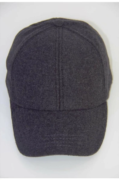 Kışlık Kaşe  Kep Beyzbol Şapka Kaşe Şapka  Gri Tek Ebat - 2