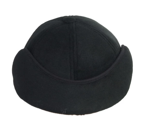 Kışlık Kaşe  Kep Beyzbol Şapka Kaşe Şapka  Siyah Kulaklı Tek Ebat - 3
