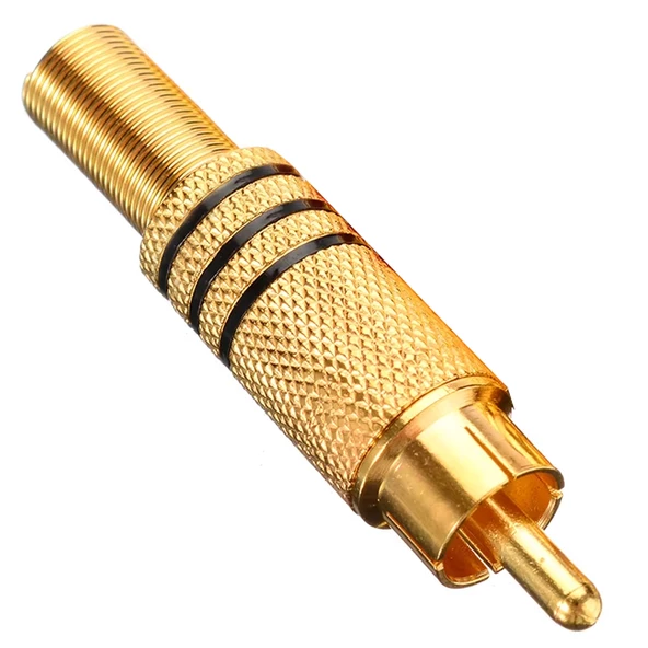 POWERMASTER PM-1290 TOS RCA FİŞ METAL GOLD ERKEK KONNEKTÖR (SİYAH KODLU)