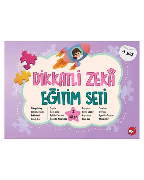 4 Yaş Dikkatli Zeka Eğitim Seti 3. Kitap Beyaz Balina