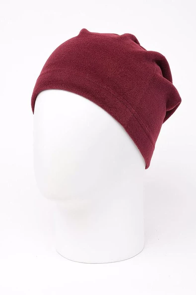 Unisex Siyah Polar Boyunluk & Bere  Bordo Tek Ebat