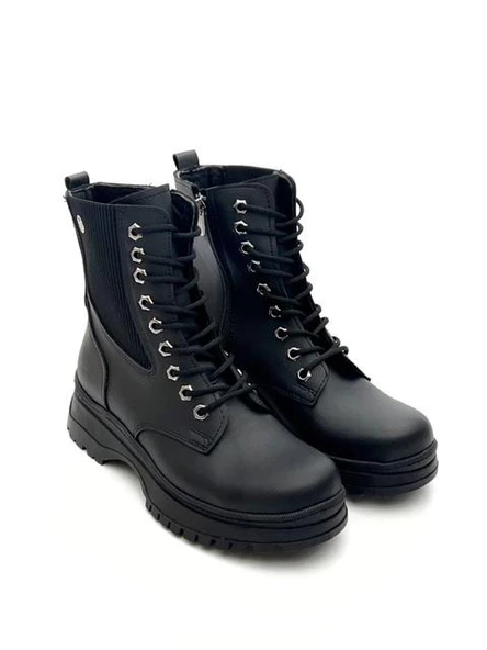Goldstep 1236 Kadın Kalın Taban Lastikli Siyah Postal Bot - 3