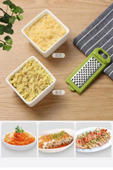 Hazneli Sebze Patates Dilimleyici Doğrayıcı Rendeleme Kesici Mandolin Beyaz Yeşil Lüx Rende Seti - 4