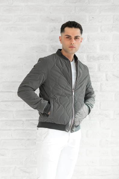 SİR MEVSİMLİK REGULAR FİT FERMUARLI ERKEK KAPİTONE MONT - Resim 2