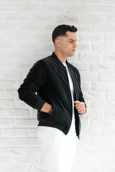 SİR MEVSİMLİK REGULAR FİT FERMUARLI ERKEK KAPİTONE MONT - Resim 7