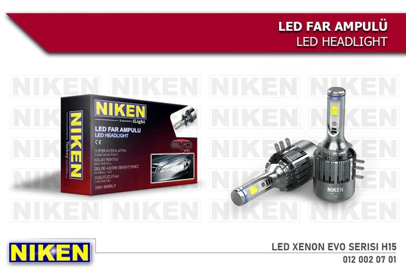 NİKEN EVO SERİSİ AMBÜL LED H15 6000K XENON