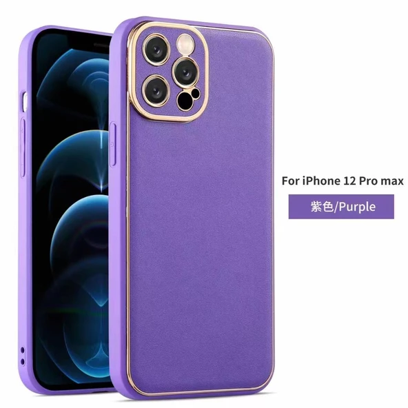 İphone 14 Pro Max Dik Kenarlı Deri Görünümlü Atlas Kapak - Resim 2