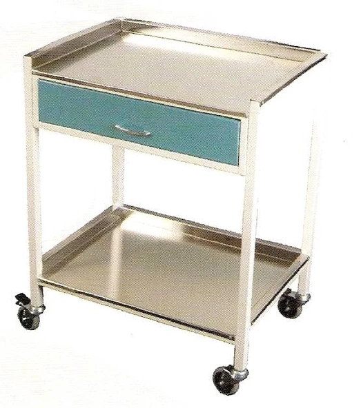 Alt Üst Paslanmaz Tek Çekmeceli Cihaz Masası ürün görseli