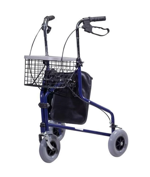 3 Tekerlekli Çantalı Frenli Walker Yürüteç ürün görseli