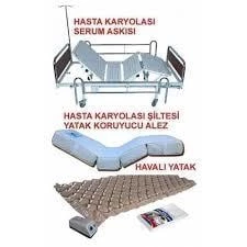 2 Motorlu Hasta Yatağı+Havalı Şişme Yatak+Alez