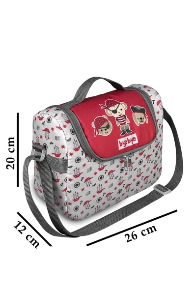 Bye Bye Yummy Okul Öncesi Kreş Çocuk El ve Omuz Termo Beslenme Çantası-Korsan - 5