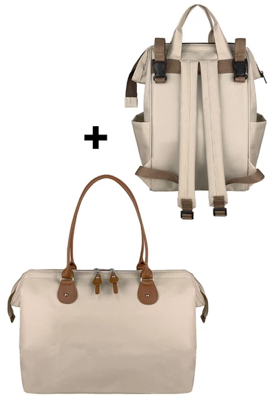 Bye Bye Mommy Bag Anne Bebek Bakım Omuz Çantası Silver Anne Bebek Bakım Sırt Çantası-bej - 3