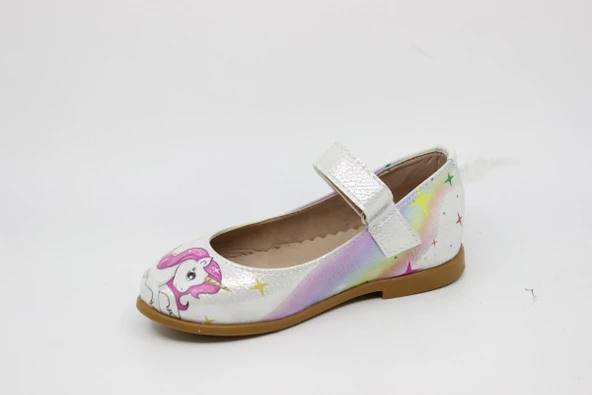 Kız Çocuk - Bebek Pırıltılı Sedef Resim Baskılı Cırtlı Babet ürün görseli 1