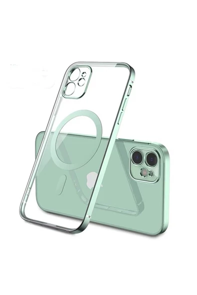 Logis İphone 11 Kamera Korumalı Magsafe Kablosuz Şarj Uyumlu Renkli Şeffaf Kılıf