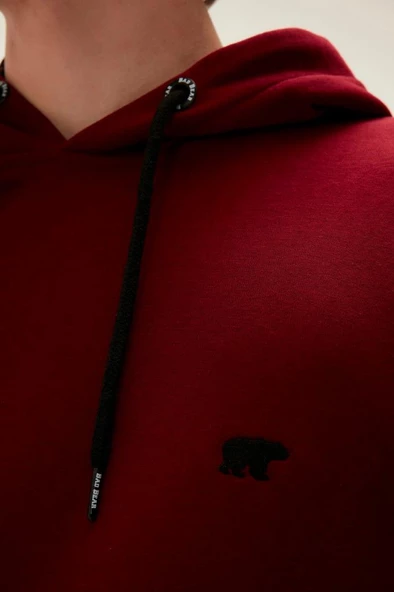 Bad Bear Bad Neck Kapüşonlu Erkek Lava Sweatshirt Bordo - 4
